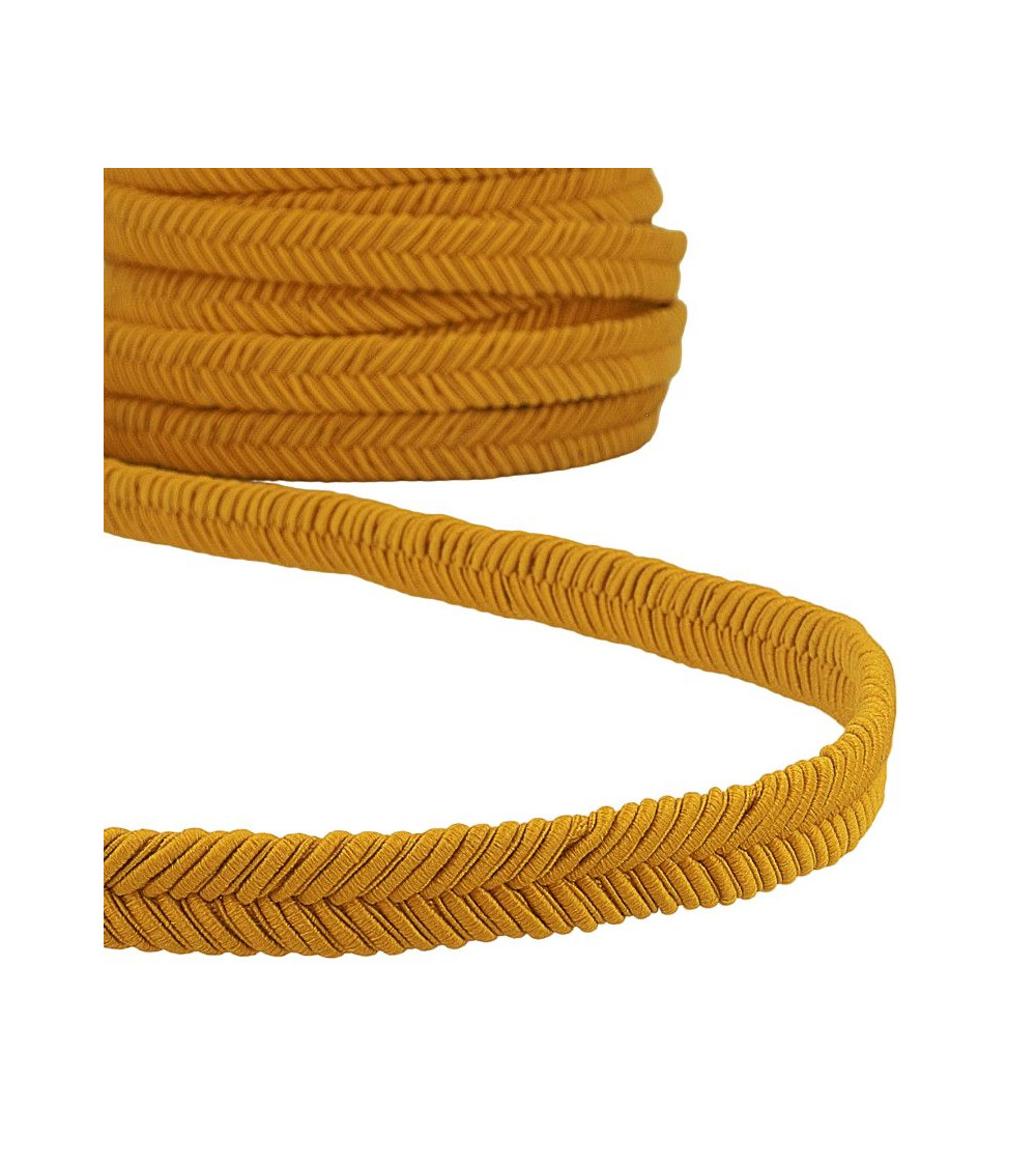 15-m-Rolle Senffarbenes Fischgrätengeflecht, 15 mm