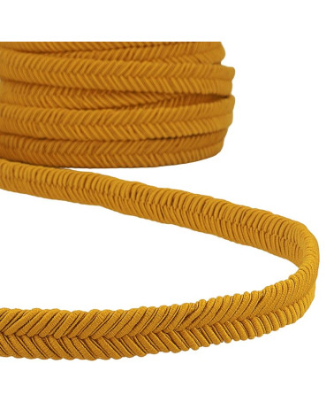 15-m-Rolle Senffarbenes Fischgrätengeflecht, 15 mm