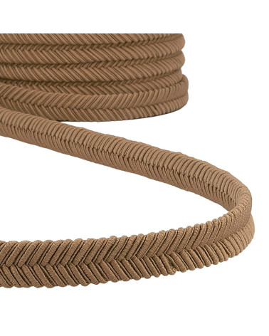 15-m-Rolle Dunkelbeiges Fischgrätengeflecht, 15 mm