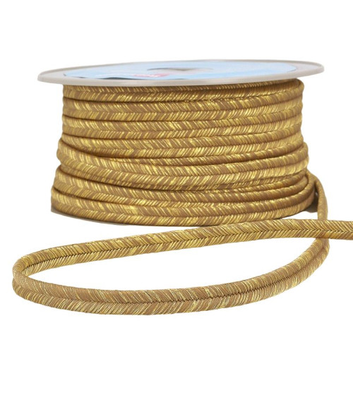 25m reel Taupe/gold metallic herringbone braid 7mm