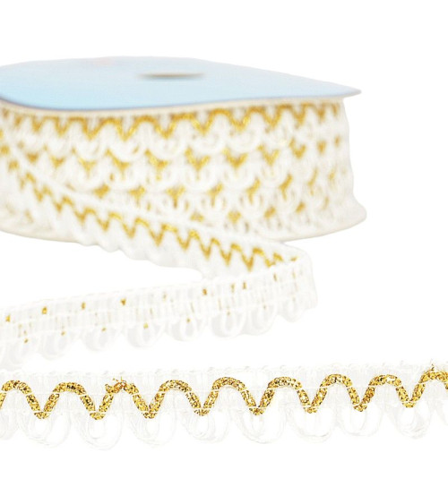 Spool 25m Galon dress metallic thread White 14mm