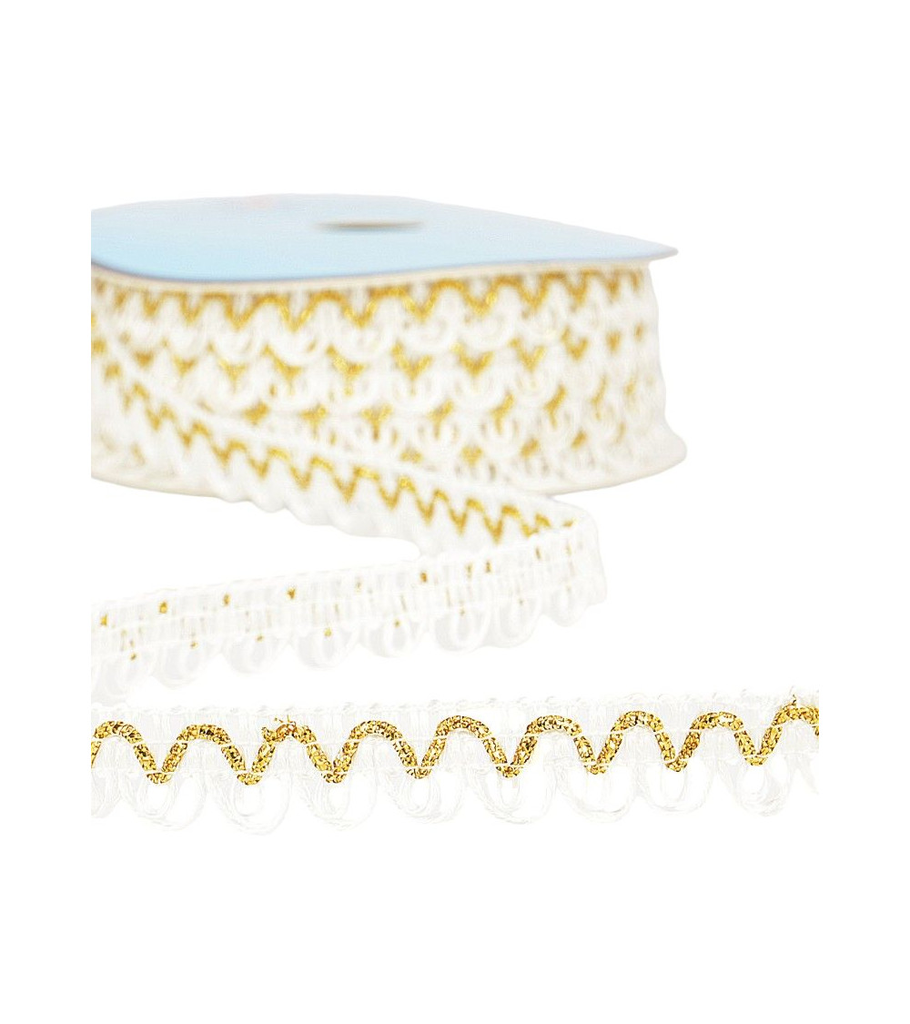 25m reel of metallic thread dress braid White 14mm