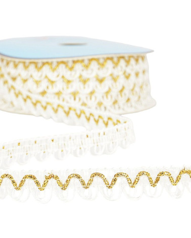 25m reel of metallic thread dress braid White 14mm
