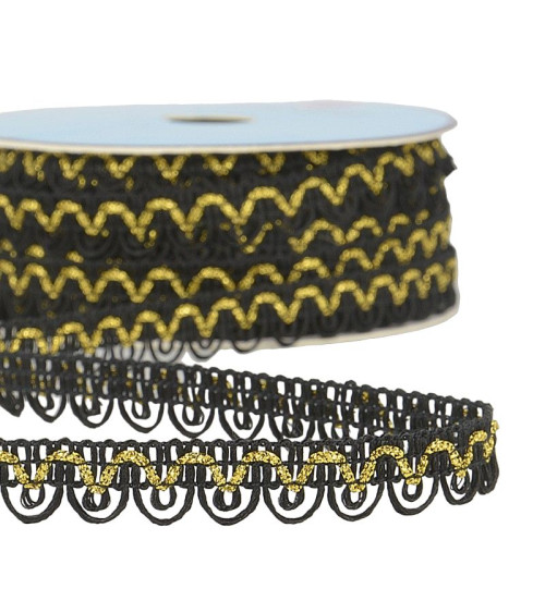 Spool 25m Galon dress metallic thread Black 14mm