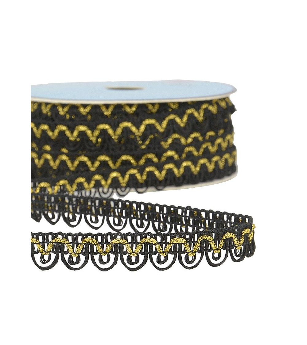 Spool 25m Dress braid metallic thread Black 14mm