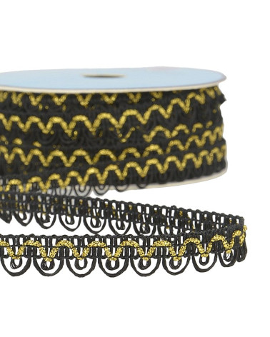 Spool 25m Dress braid metallic thread Black 14mm