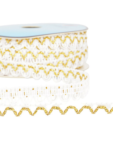 25m spool of metallic thread dress braid, light ecru 14mm