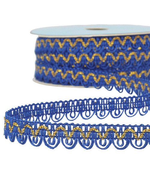 Spool 25m Dress braid metallic thread Royal blue 14mm