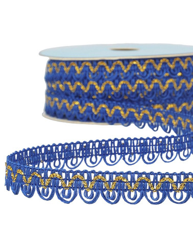 Spool 25m Dress braid metallic thread Royal blue 14mm