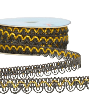 Spool 25m Dress braid metallic thread Dark gray 14mm