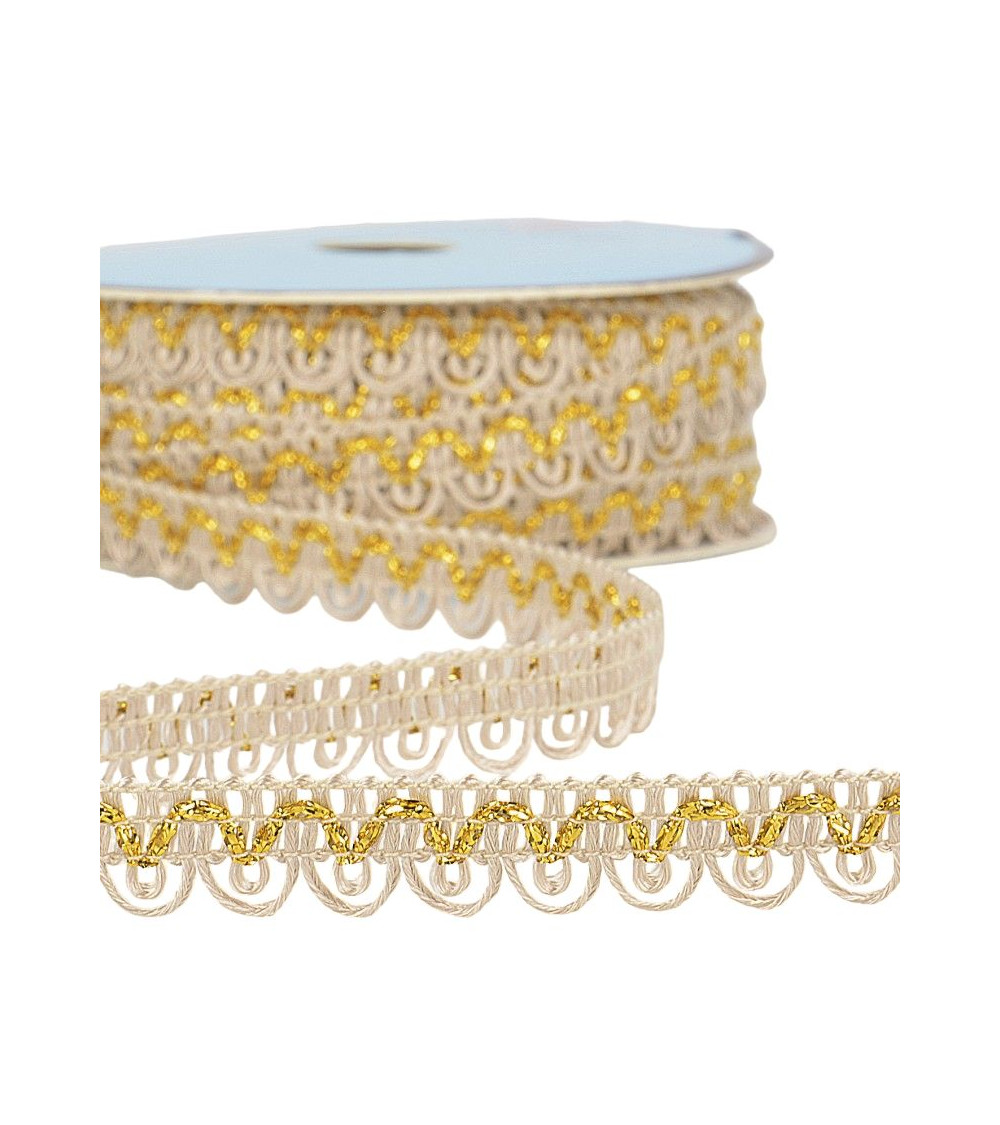 25m spool of metallic linen thread dress braid 14mm