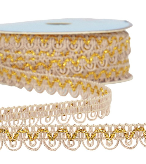 25m spool Galon metallic dress thread Taupe 14mm