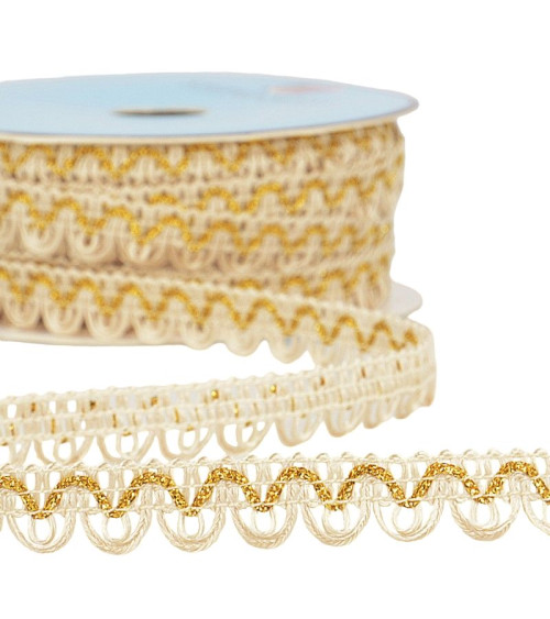 25m spool Galon dress metallic thread Ecru 14mm