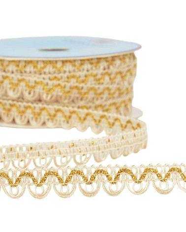 Bobina da 25 m Galon Dress filo metallico Ecru 14 mm