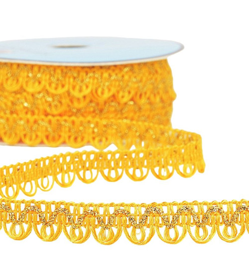 Spool 25m Galon dress metallic thread Yellow Gold 14mm