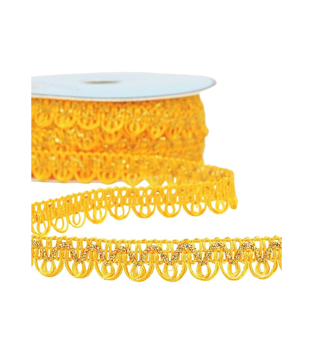 25m spool of metallic thread dress braid Yellow Gold 14mm