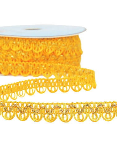 25m spool of metallic thread dress braid Yellow Gold 14mm