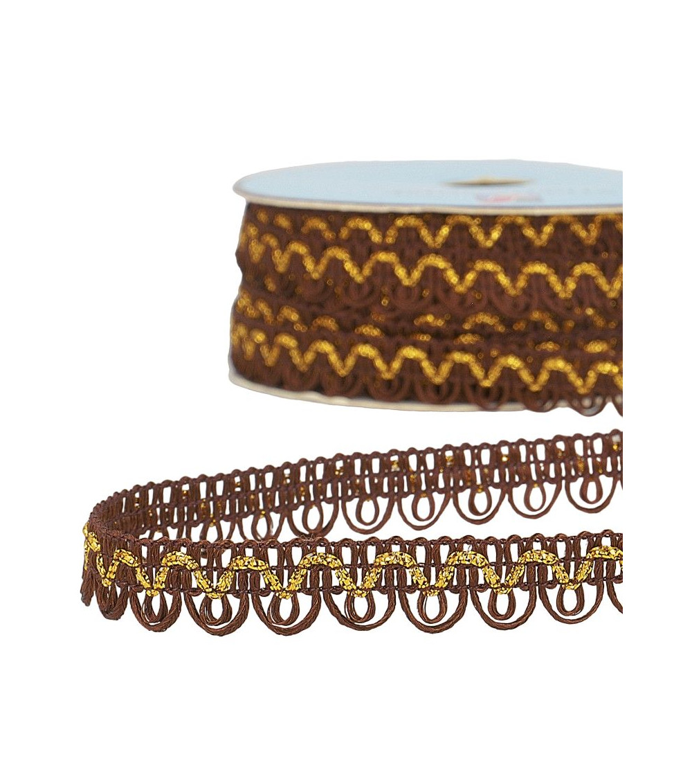 25m spool Galon dress metallic thread Coffee Brown 14mm