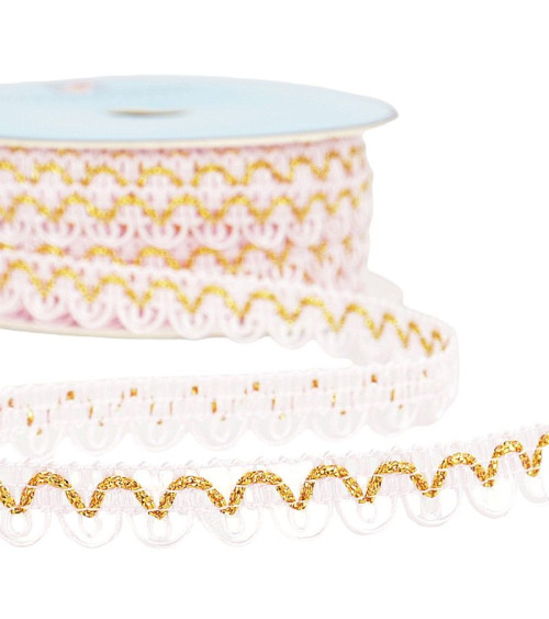 25m spool Galon dress metallic thread Light Pink 14mm