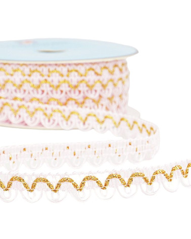 25m spool of metallic thread dress braid, light pink, 14mm