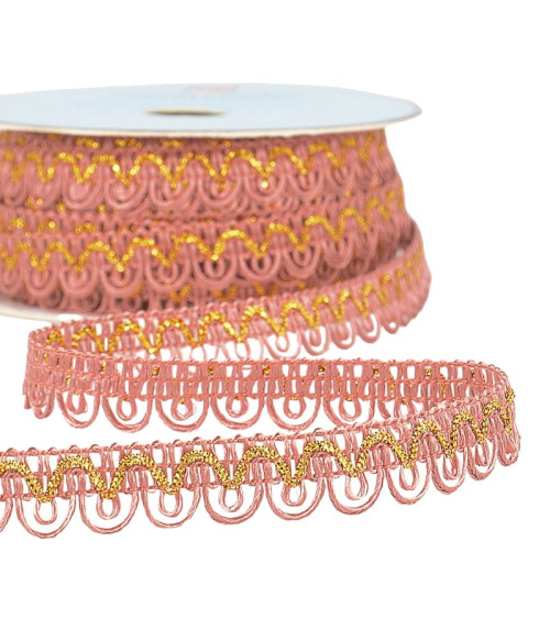 25m spool Galon dress metallic thread Old Pink 14mm