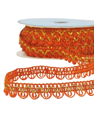 Bobina da 25 m Treccia per abiti in filo metallico Arancione 14 mm