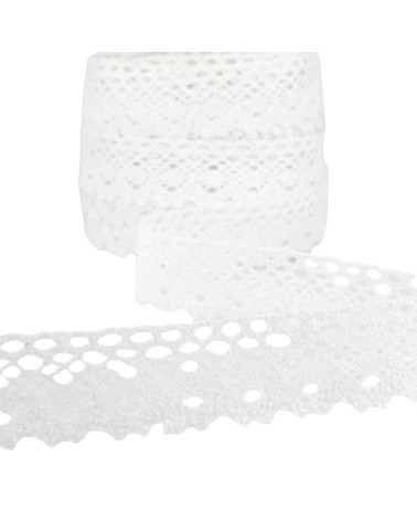 Bobine 25m Dentelle Blanc 28mm