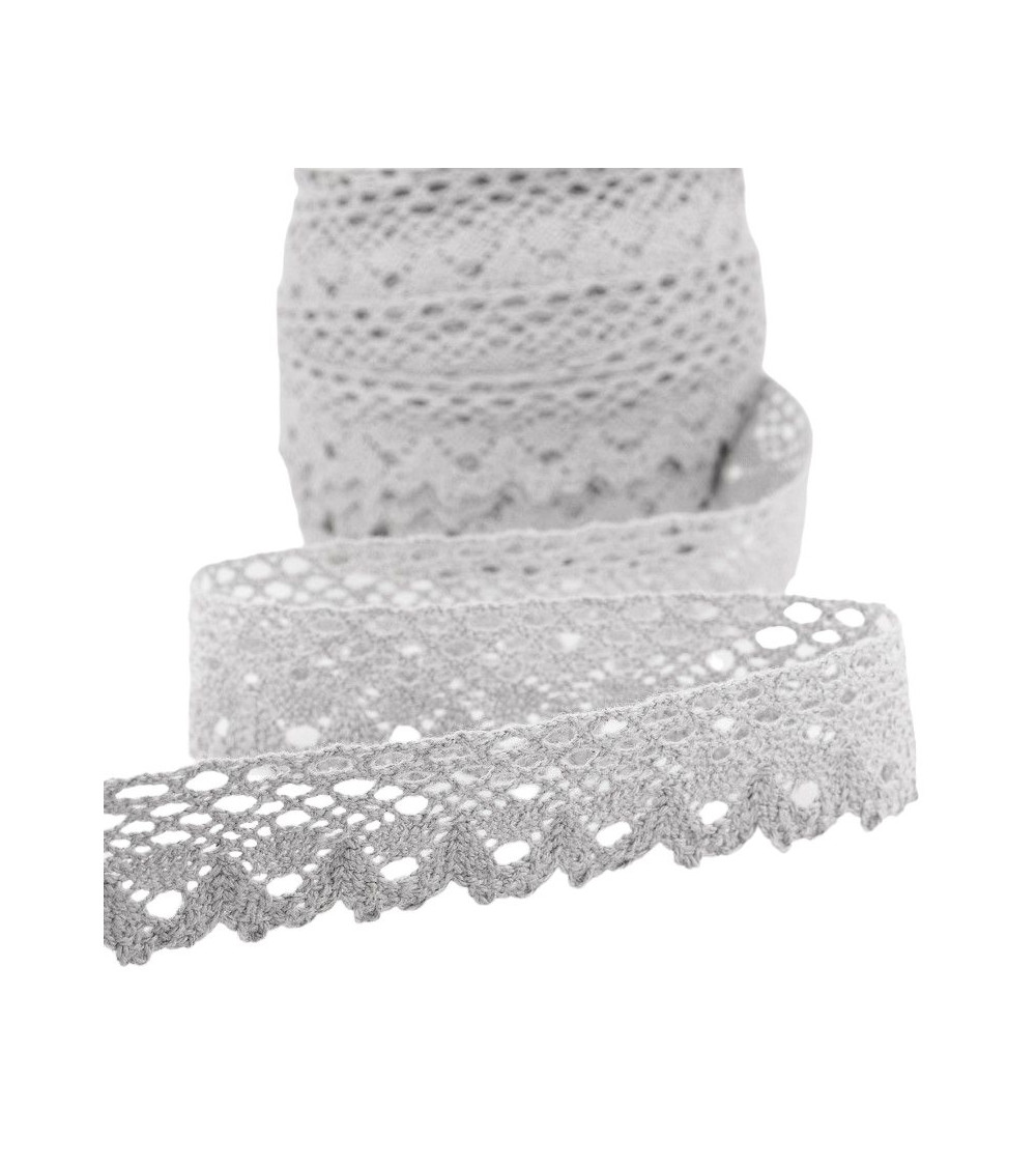 25m Spool of Medium Grey Lace 28mm