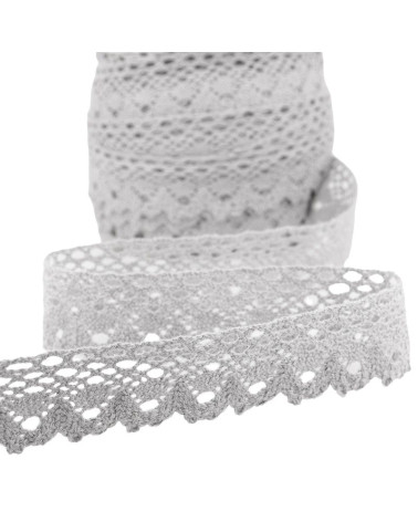 25m Spool of Medium Grey Lace 28mm