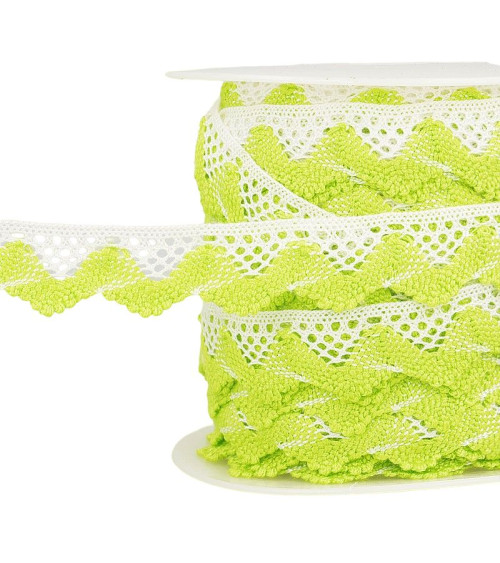 Spool 25m Wave lace Blc/lime green 20mm