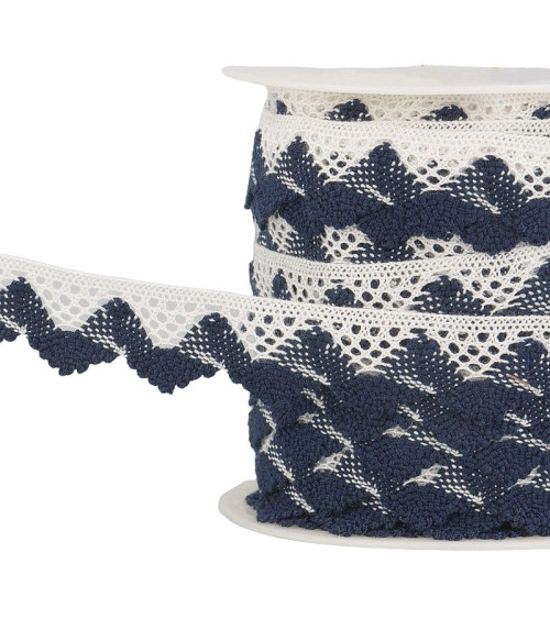 Spool 25m Wave lace Blc/navy blue 20mm