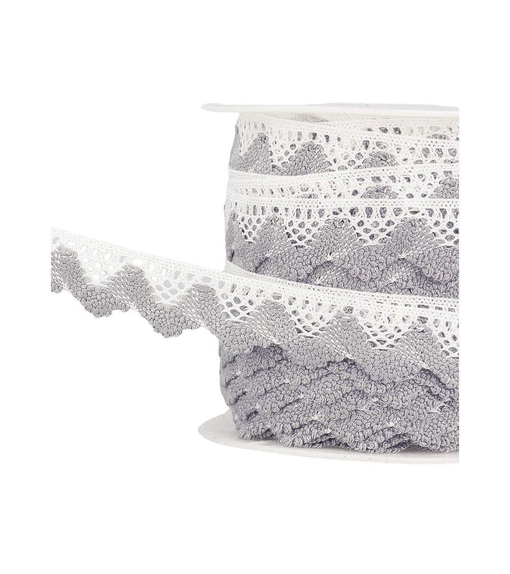25m spool White/gray wave lace 20mm