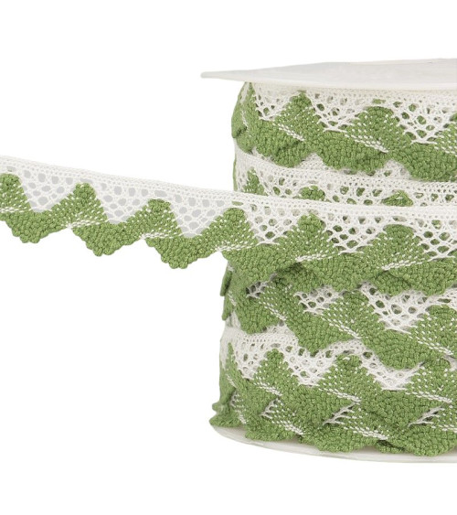 25m spool White/khaki wave lace 20mm