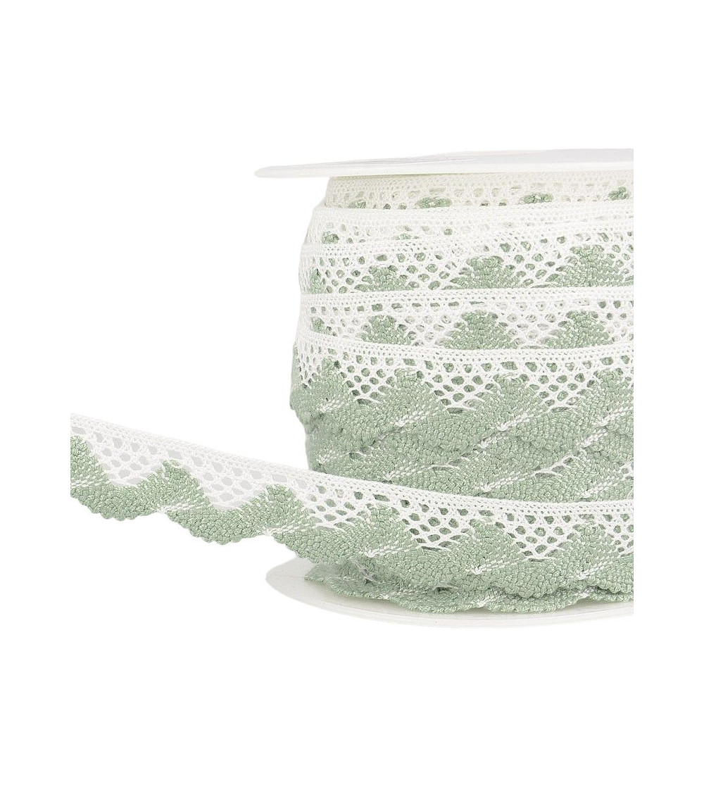 Bobbin 25m Lace waves White/light khaki 20mm