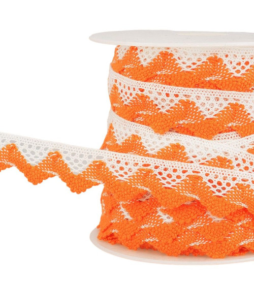 25m spool White/orange wave lace 20mm