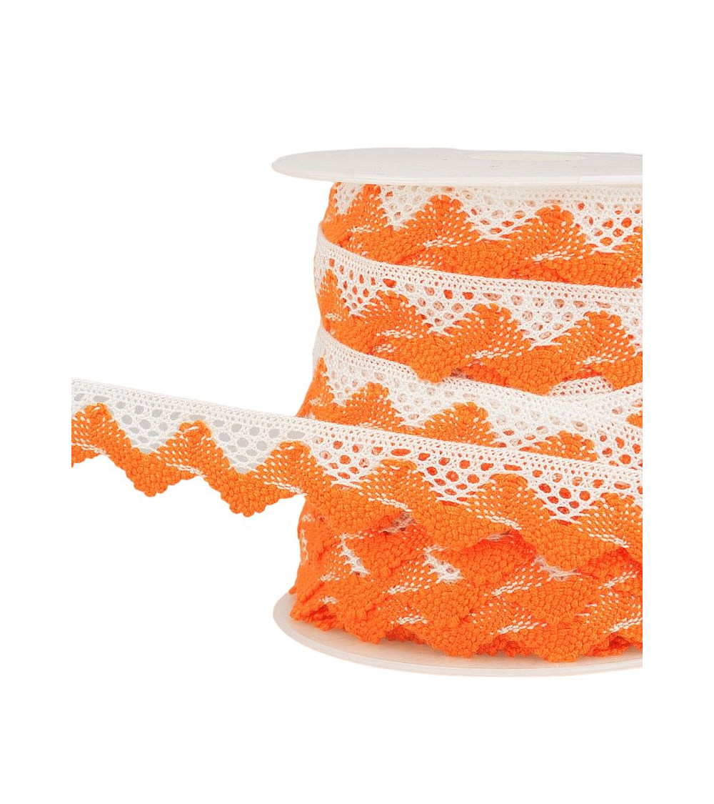 25m spool White/orange wave lace 20mm
