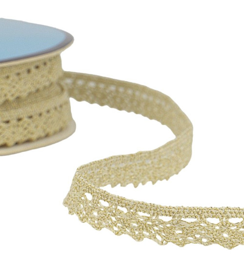 25m spool Gold metallic lace 10mm