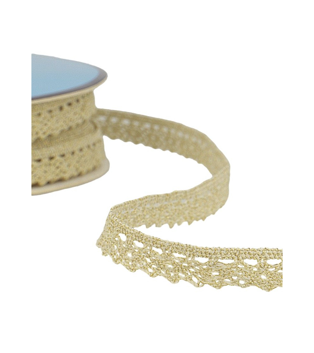 25m spool Gold metallic lace 10mm