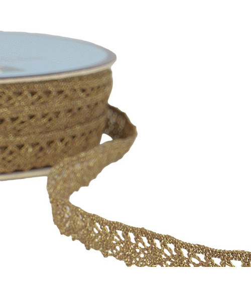 25m Spool of Copper Metallic Lace 10mm