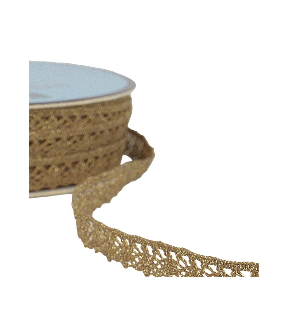 25m Spool of Copper Metallic Lace 10mm