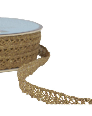 25m Spool of Copper Metallic Lace 10mm