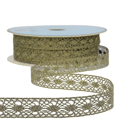 25m spool Metallic lace Black 14mm