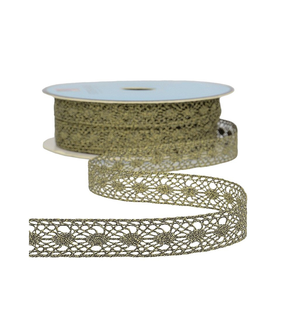 Spool 25m Metallic Lace Black 14mm