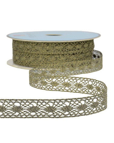 Bobina da 25 m Laccio metallizzato Nero 14 mm