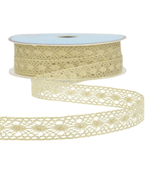 25m spool Gold metallic lace 14mm