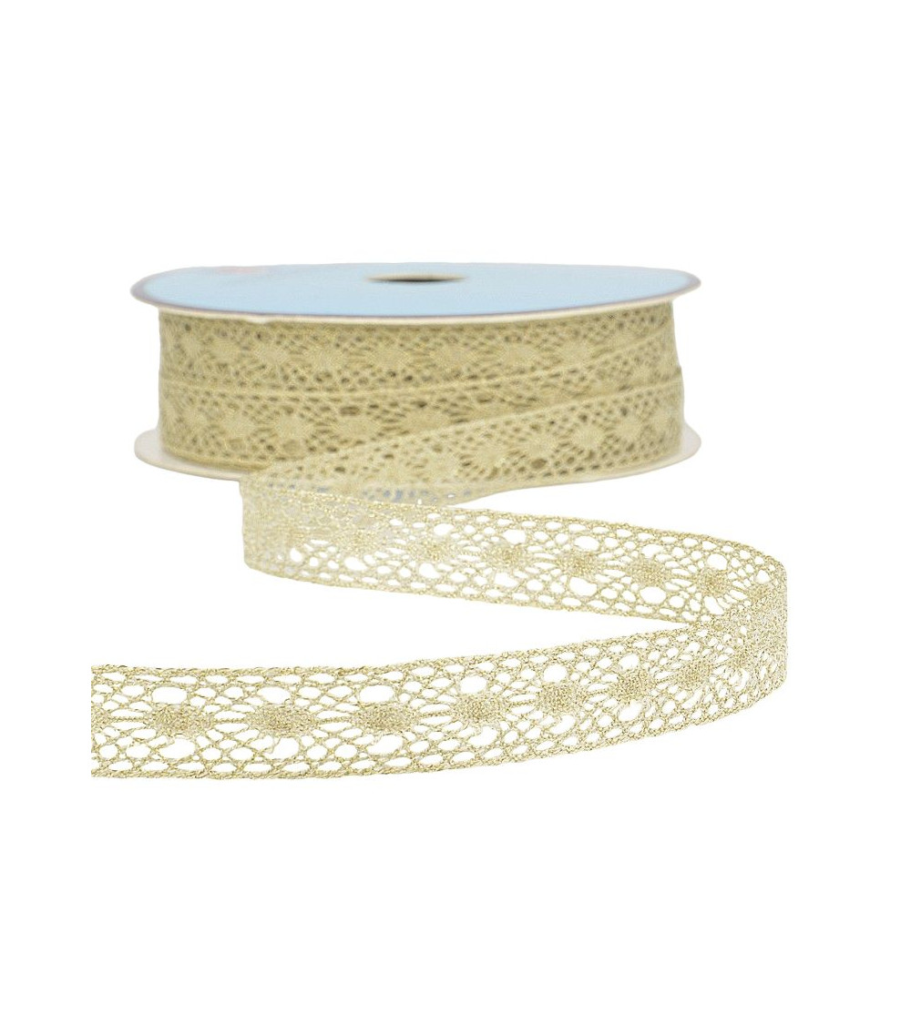 Bobina da 25 m Laccio metallizzato oro 14 mm