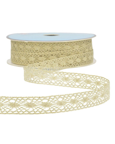 Bobina da 25 m Laccio metallizzato oro 14 mm
