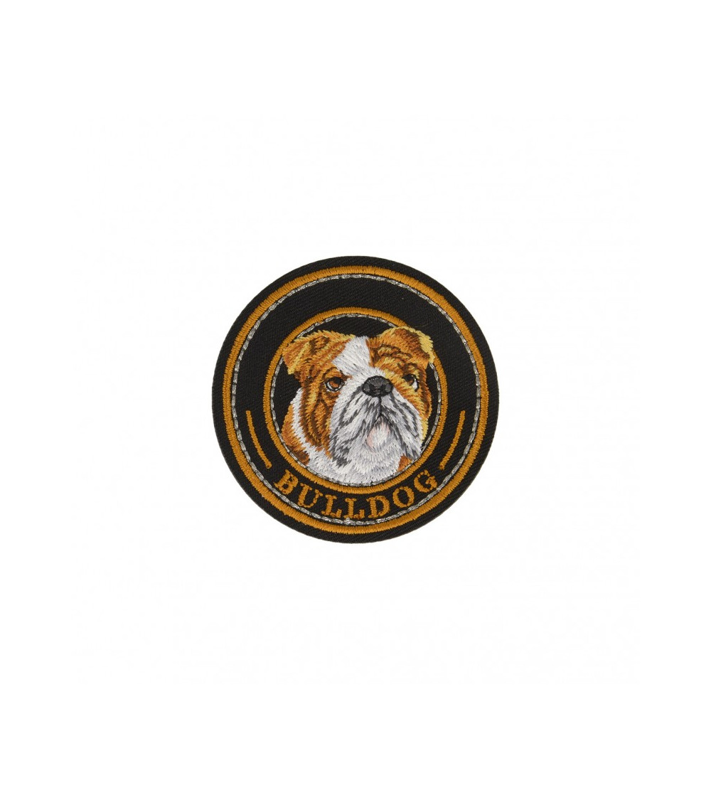 Bulldog iron-on patch 6cm x 5cm