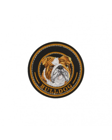Bulldog iron-on patch 6cm x 5cm