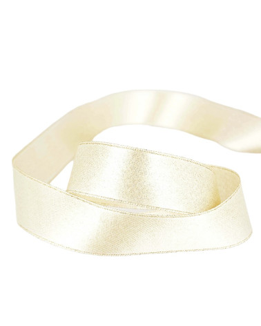 Disquette 25m Satin scintillant Ecru